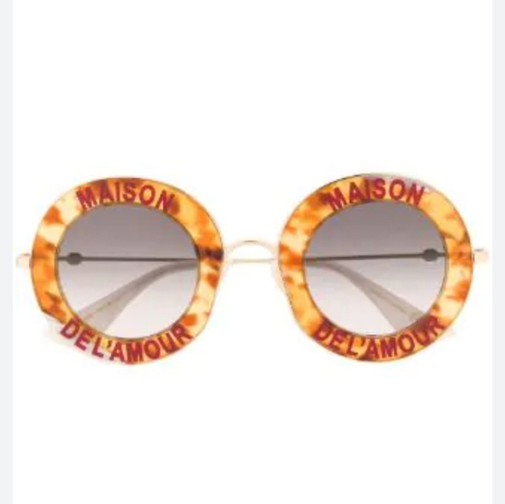NEW GUCCI ROUND SUNGLASSES GG0113S 010 GUCCI UNISEX EYEWEAR LIMITED EYEWEAR - Picture 4 of 8
